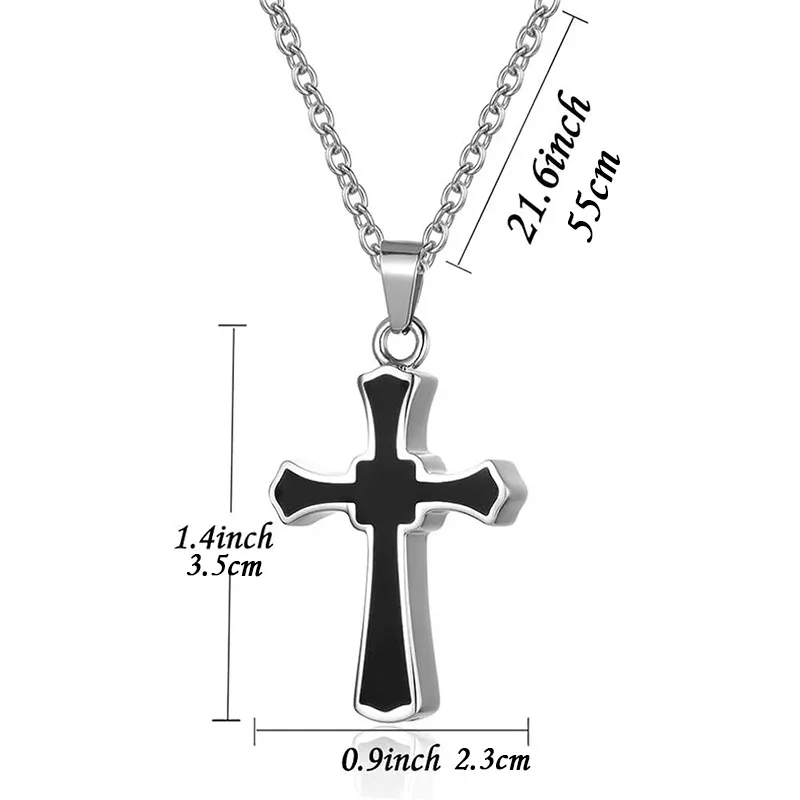 DIY Stainless Steel Cross Bone Ash Pendants Can Open Urn Remembering Relatives Pet Remains Hair Men and Women Necklace