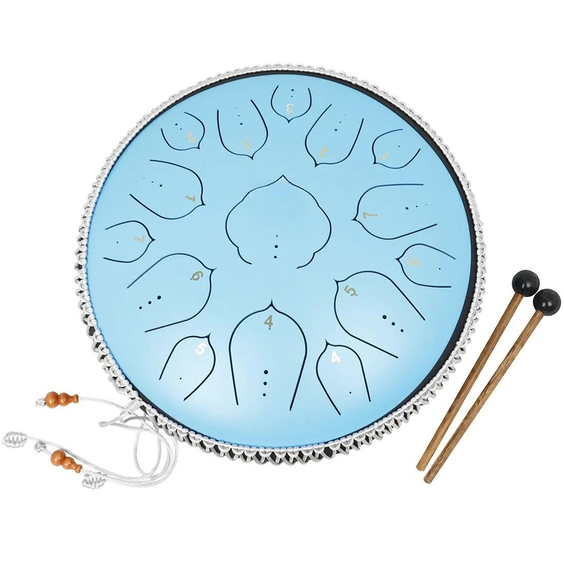 طبلة أثيرية 14 بوصة 15 لون طبلة اللسان الفولاذية الأزرق D مفتاح ننسى اللون فارغة خالية من القلق طبل قرع