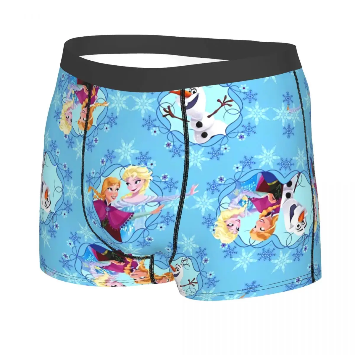 Custom Frozen Boxers Shorts Men's Elsa Anna Cartoon Briefs Underwear Funny Underpants