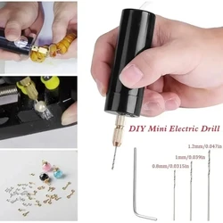 Mini Electric Drill DIY Electric USB Electric Drill Tools for Engraving Carving Polishing Precision Jewelry Wood Crafting