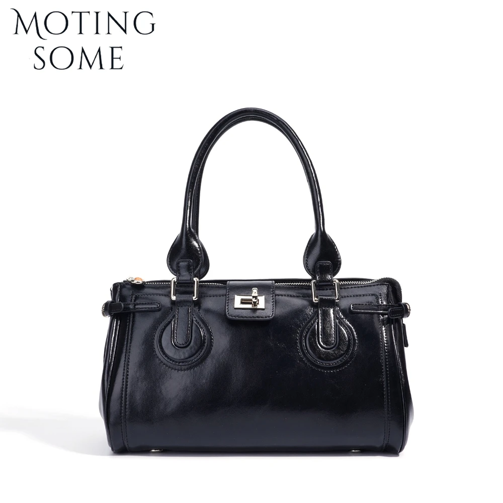

Motingsome 2025 New Luxury Designer Bags Women Buckle Shoulder Purse Handbag Large-capacity Bag Niche Tote Messenger Bag Black
