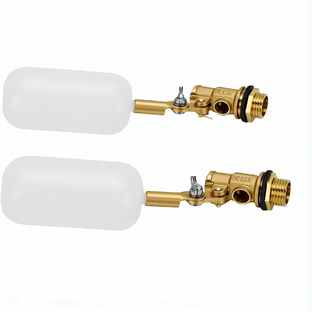 2pcs set Reliable 1/2 Inch Brass Float Valve Adjustable Arm Durable Auto Fill Valve Brass Material Water Float Valve Pond