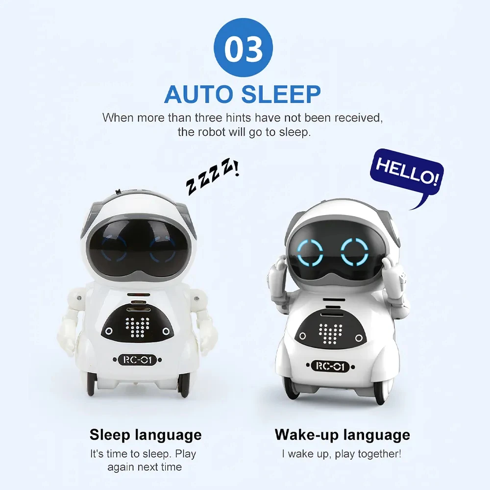 Pocket Emo Robot Talking Interactive Dialogue Voice Recognition Record Singing Dancing Telling Story Mini Robot Toy