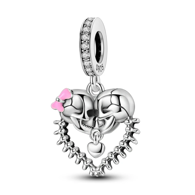 925 Sterling Silber Halloween Charms Perlen Skelett Kürbis Kutsche Hexe Herz Anhänger Passend für Armband Frauen DIY Schmuck Geschenke – Detail 34