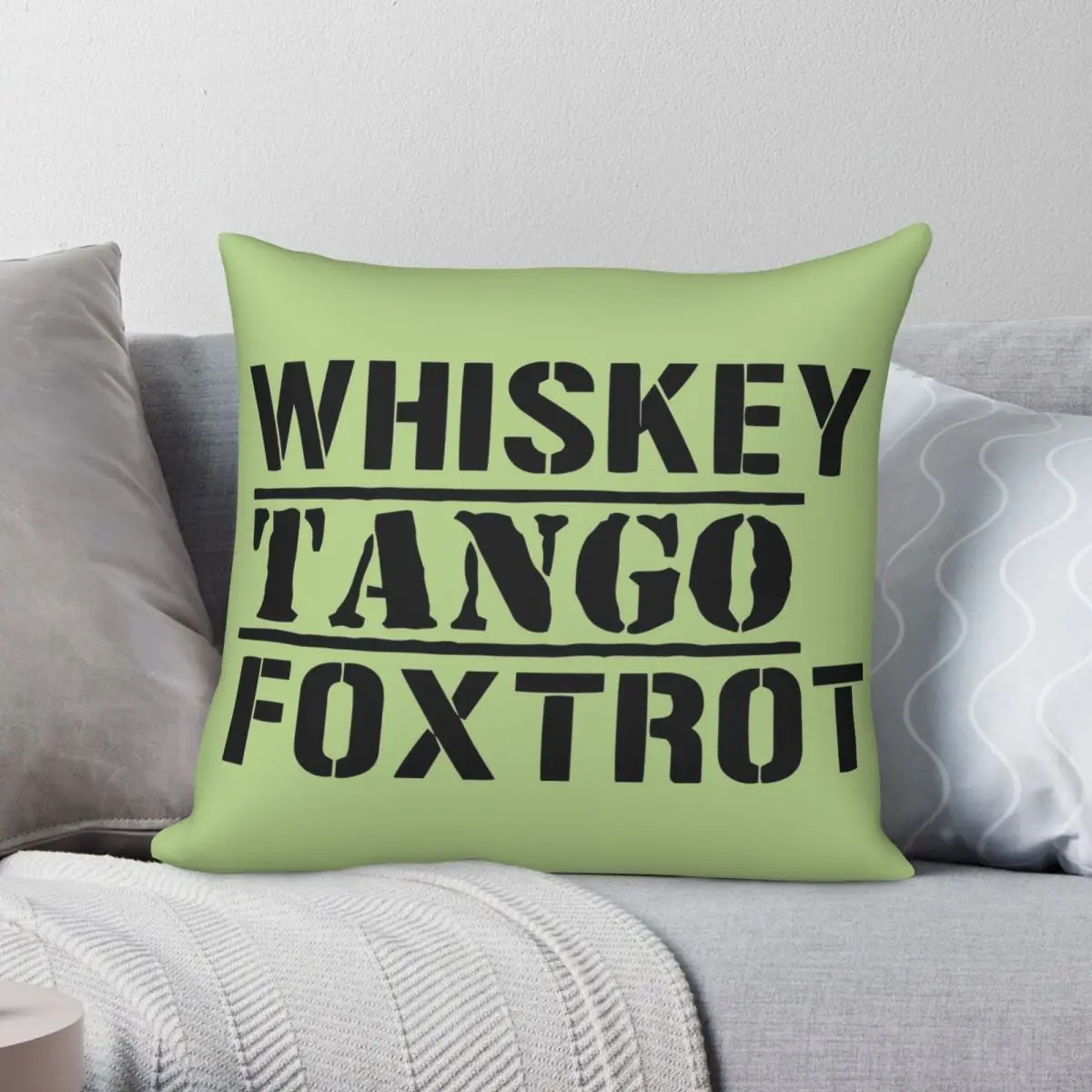 Whiskey Tango Foxtrot Square Pillowcase Polyester Linen Velvet Pattern Zip Decor Sofa Seater Cushion Cover