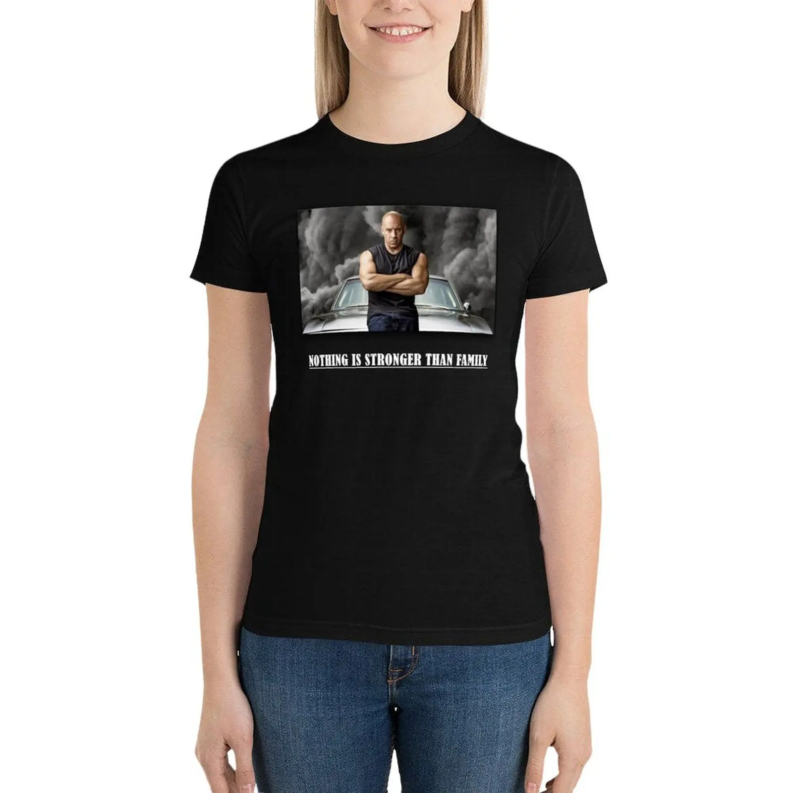 

Nothing is stronger than family dom toretto T-Shirt summer tops tees Womens clothing