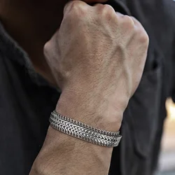 Mprainbow Mens Layered Stacking Chain Bracelets,Waterproof Stainless Steel Foxtail Cuban Link Wristband Birthday Xmas Gifts