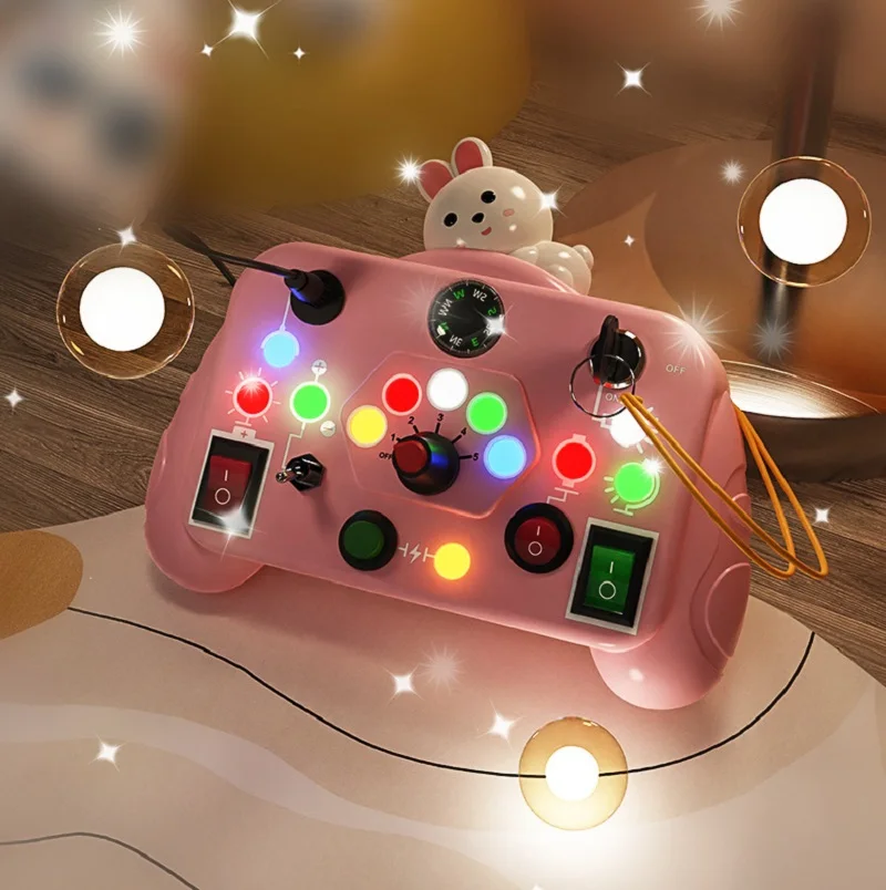 Kid Montessori Busy Board Led Switch Off Light Machine with Early Education Baby Puzzle Game Console Cognitive Sensory Gift Toy