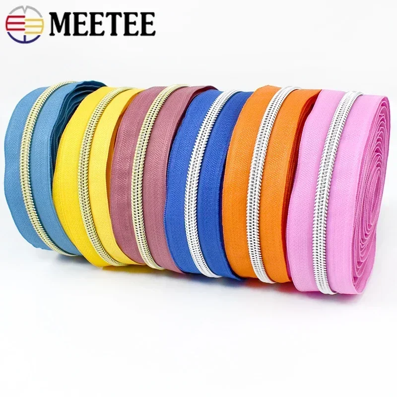 5# Zipper Tape for Bag Plastic Nylon Zippers Per Meter Clothes Wallet Coil Zips Shoes Purse Repair Kits DIY Sewing Accessories