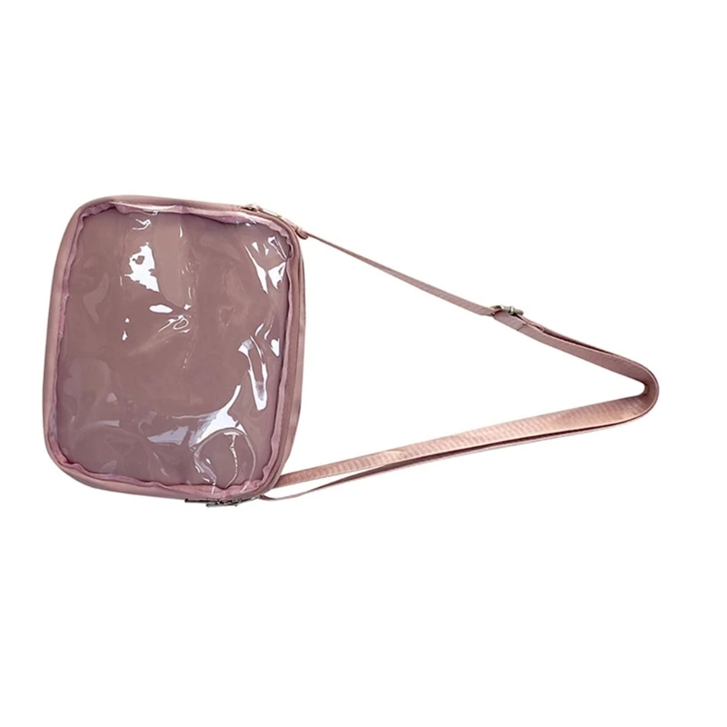 School Girl Clear Shoulder Handbag Japanese Women Transparent Crossbody Bag for Anime Badges Display