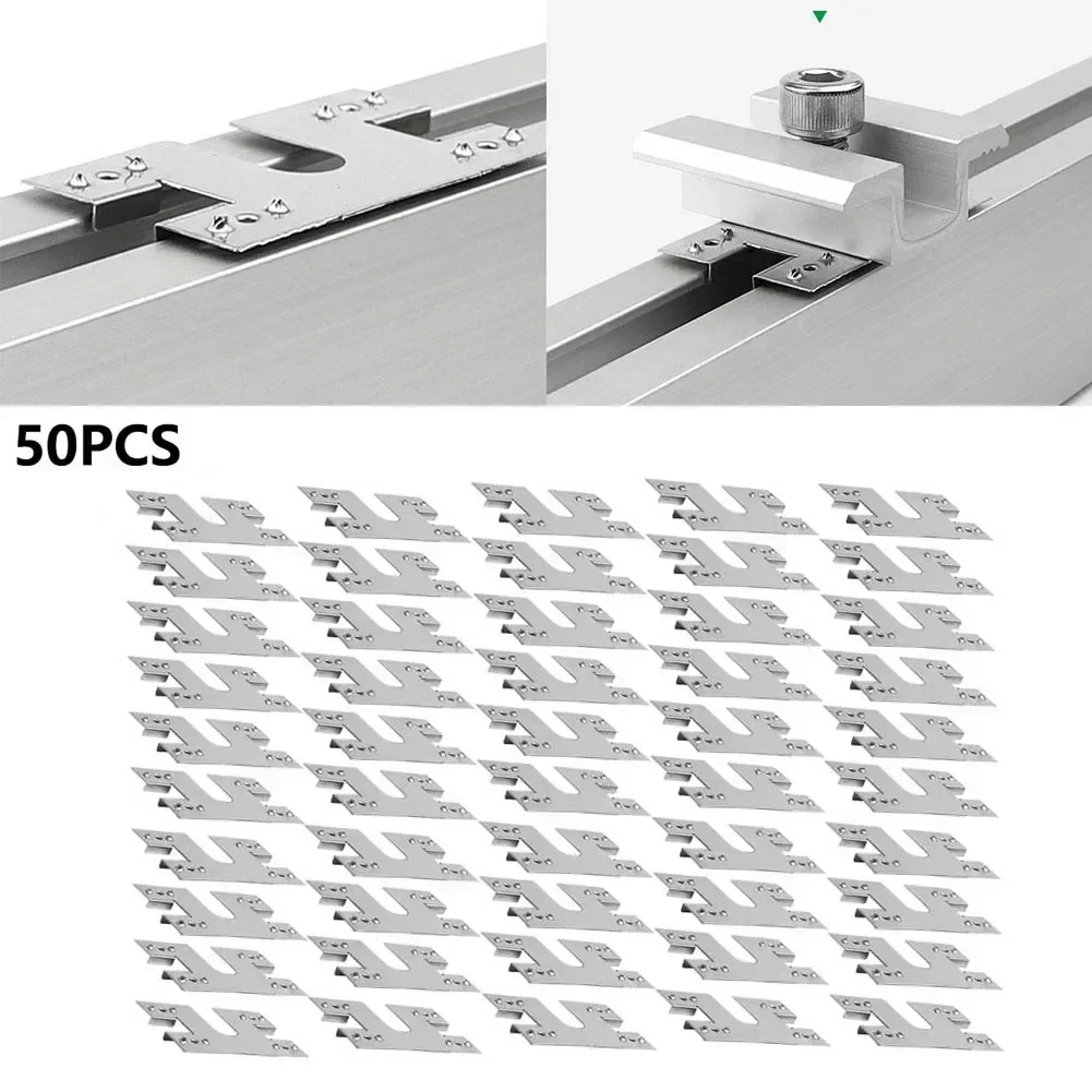 50pcs PV Grounding Conductive Sheet Gasket Solar Panel Cable Clamp PV Grounding Sheet For Roof Ground Solar Panels Access