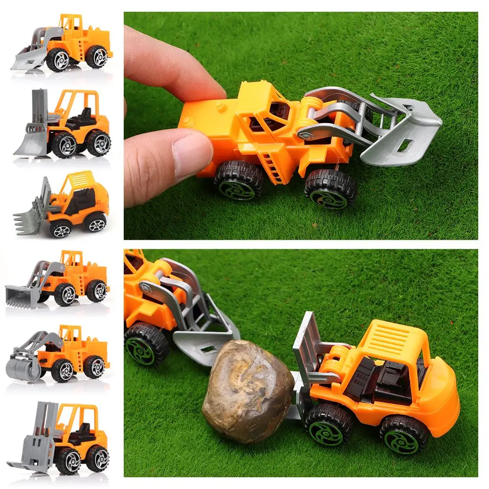 New Children\'s Gift Excavator Home Decor Pull Back Car Engineering Vehicle Car Model Forklift Toy