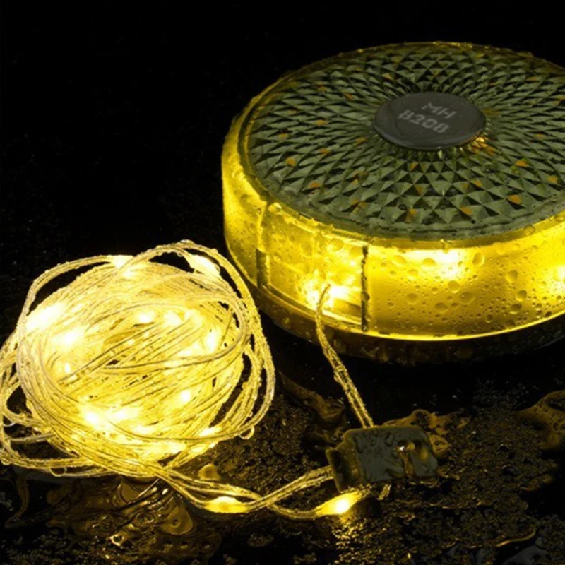 Multifunctional 4 in 1 Design 10M Camping Light String USB Rechargeable Outdoor Tent Decor Light LED Flashlight with Magnet Hook
