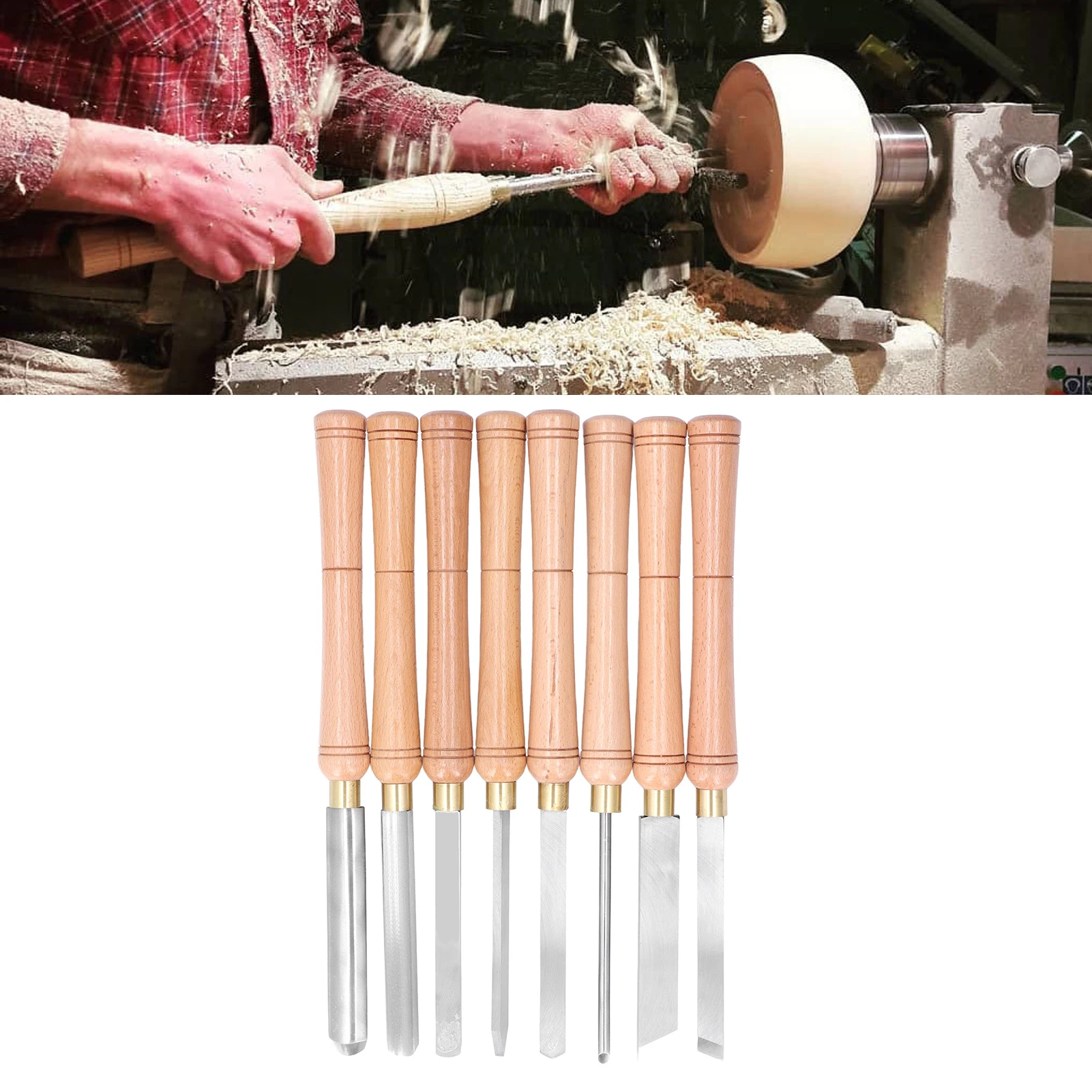 

Turning Tool Handheld High Speed Steel Lathe Carving Chisel Set with Wooden Handle Woodworking Turning Tool Turning Tool