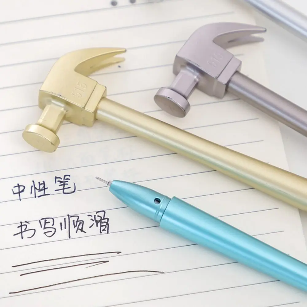 Writing Smoothly Neutral Gel Pens Cartoon Hammer Shaped Quick-Drying Signature Pen Black Ink Cute Ballpoint Pen School