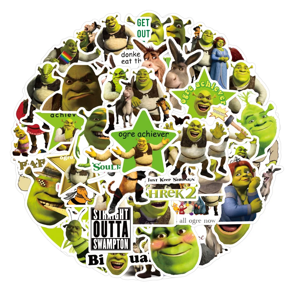 10/30/50PCS Disney Cartoon Monster Shrek Stickers Decals Decoration DIY Motorcycle Phone Notebook Fridge Graffiti Sticker Toys