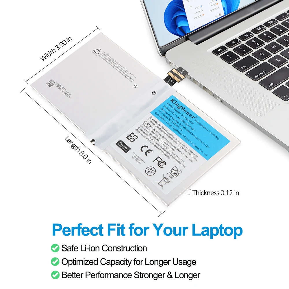 KingSener-batería G3HTA027H DYNR01 para ordenador portátil, para Microsoft Surface Pro 4, 1724, 12,3 \