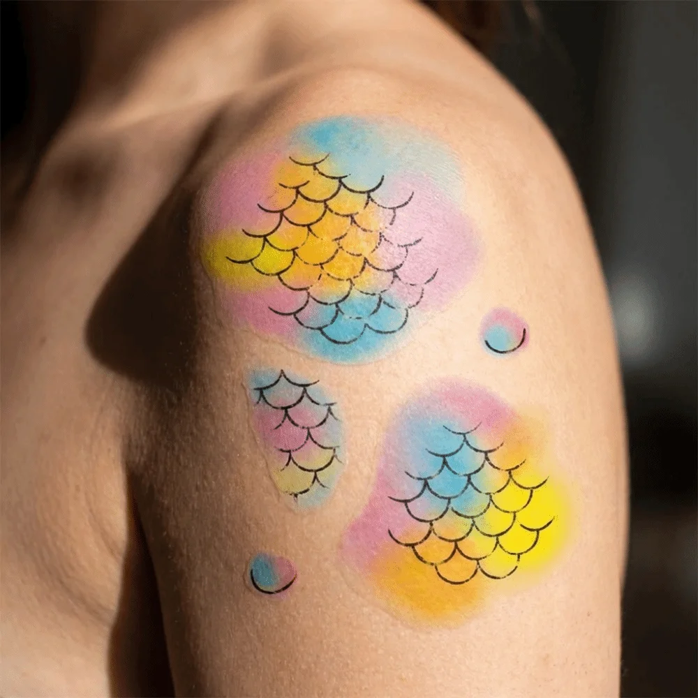 

10 Sheets Water Transfer Decals Mermaid Scales Temporary Tattoo Fake Colorful Fish Scale Tattoos Instant Waterproof