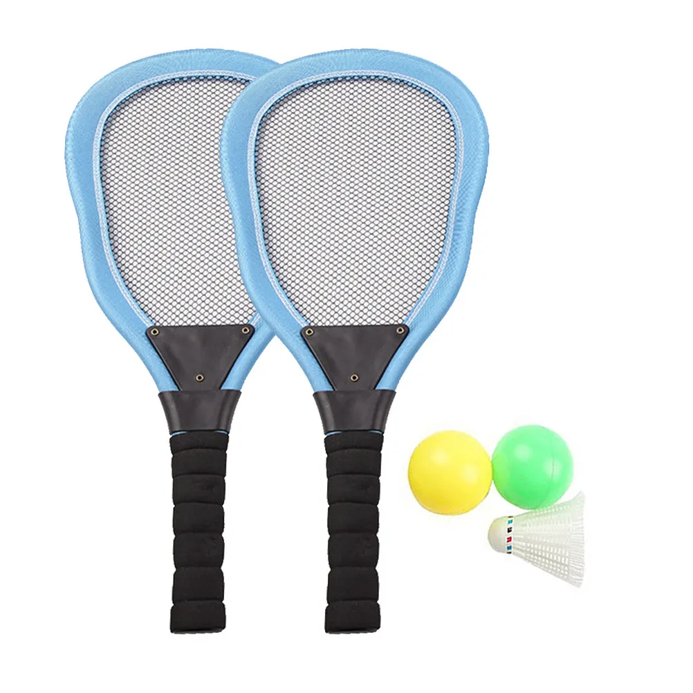 5Pcs Beach Racket Set for Kids Premium Cloth Rackets Badminton Ocean Ball Combo Easy Grip Size Ideal for Boys Girls Summer Play