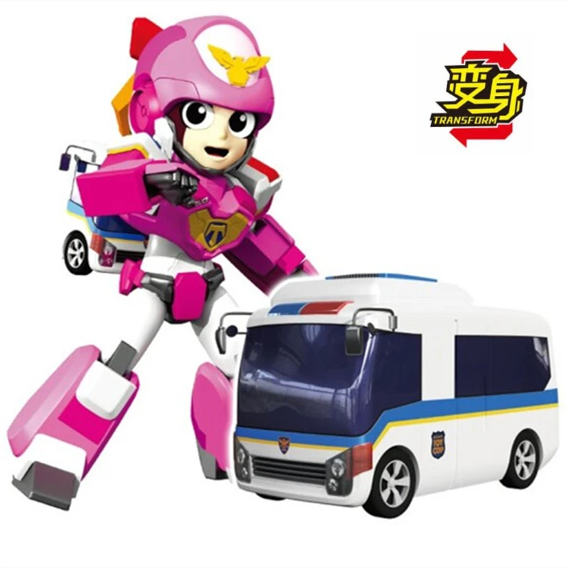 Transformation Auto Toy Cop Justice Rescue Team Car Transform Robot Mech Deformation Vehicle Action Figure Kids Toys child Gift