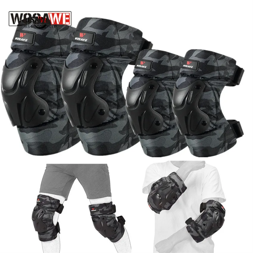 

WOSAWE Adult's Motorcycle Knee Pads Motocross Protective Gear Knee Elbow Protector Motorbike Racing Moto MTB Knee Gurad Kneepad