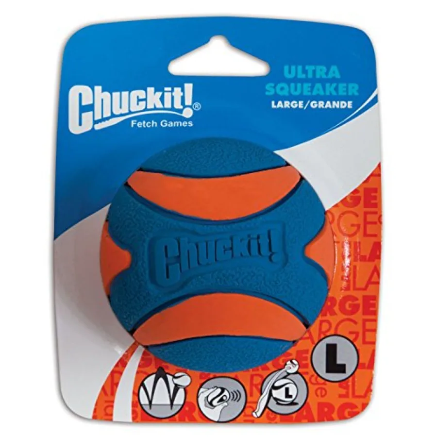 

Игрушка для собак Chuckit Ultra Squeaker Ball, большая, диаметр 3 дюйма (4 штуки в упаковке)