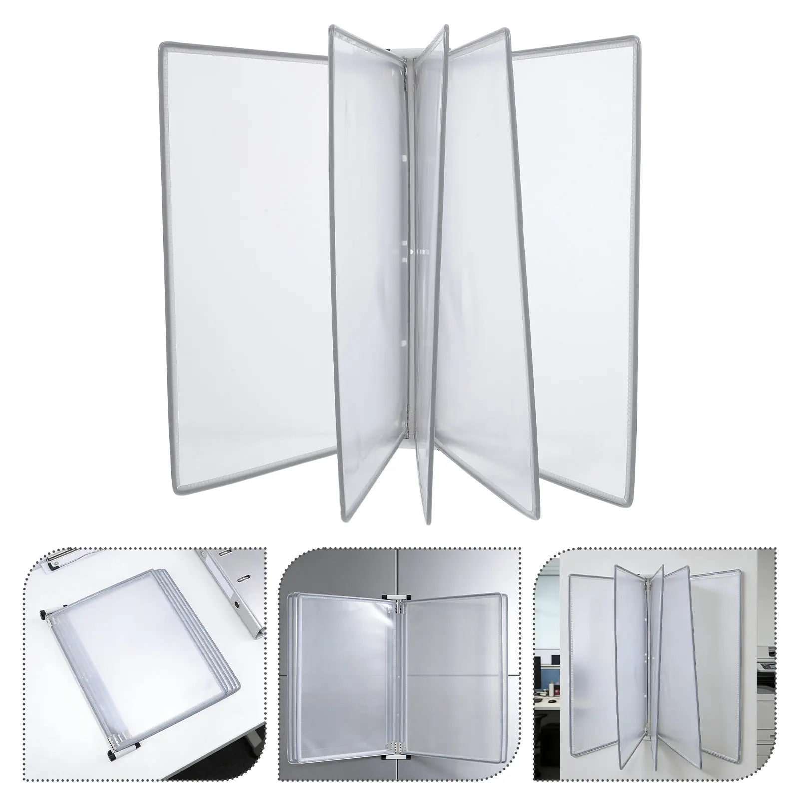 Wall File Organizer 5 Panel A4 Hanging Brochure Display Rack Space-Saving Wall Mount Document Holder Office Conference Folder