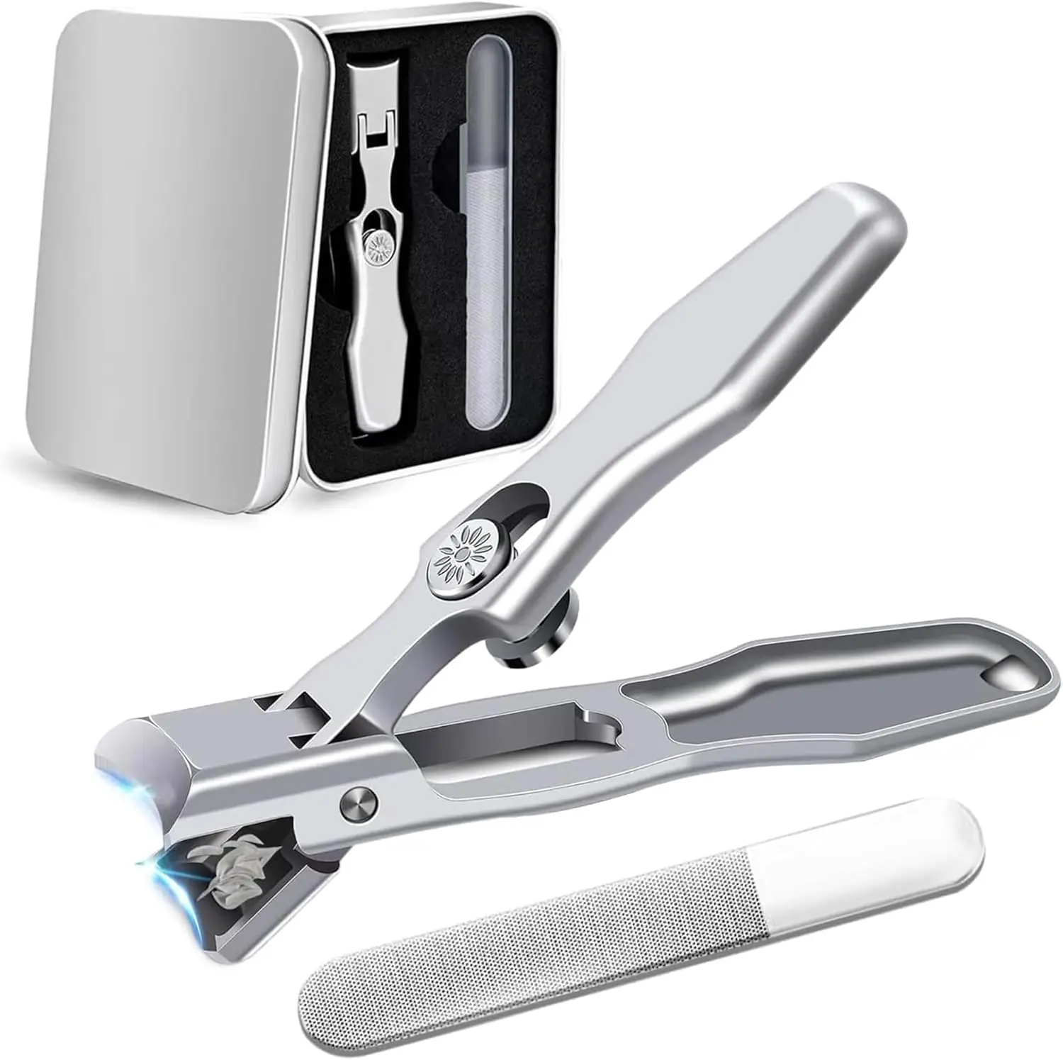 Mocne nożyczki do paznokci do grubych i wrastających paznokci, przenośny zestaw do pielęgnacji stóp ze stali nierdzewnej z usuwaczem zrogowaceń