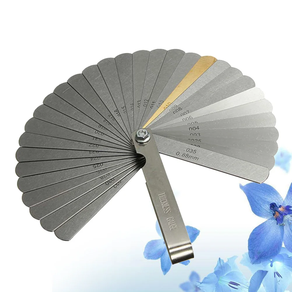 

32pcs 0.04-0.88Mm Thickness Gauge Dual Marked Feeler Gauge Ruler Metric Sae Polished Blades Portable Measurement Tool For
