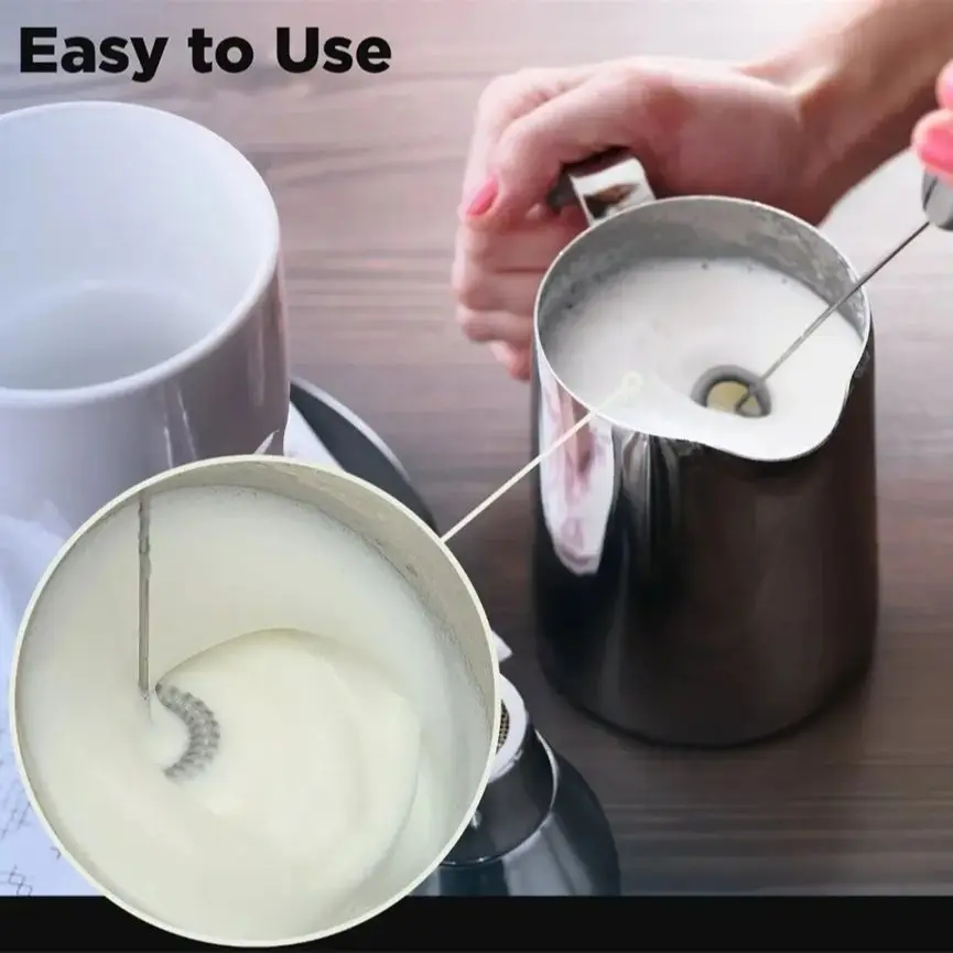 1PC Drinks Milk Coffee Frother Foamer Whisk Mixer Stirrer Egg Beater Electric Mini Handle Mixing Tools - Image 2