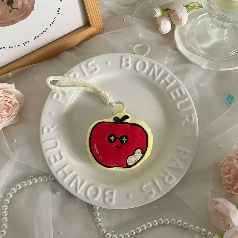 Cute Whimsical Apple Series Plush Hanging Ornaments Perfect for Bags and Accessories Adorable Figurines Plush Keychains llaveros