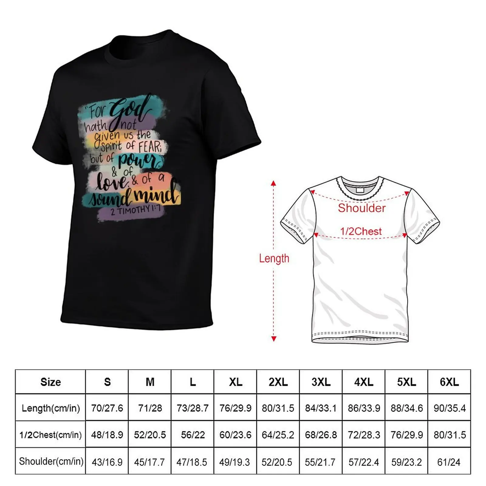 2 Timothy 1:7 T-Shirt Essential Solid Color T-Shirt