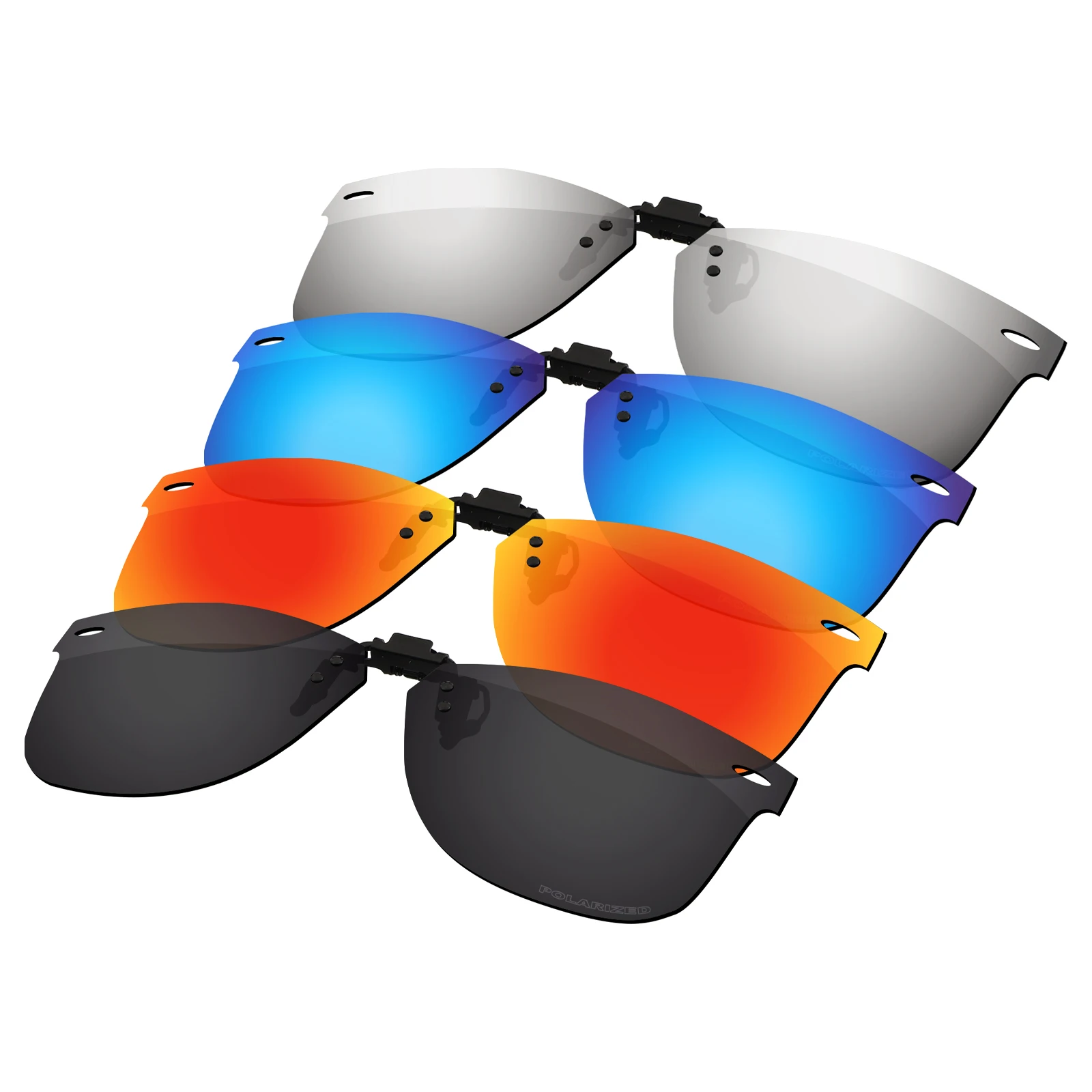 

ELuxonsight Flip Up Polarized Clip-on Sunglasses Anti Glare Clip onto Glasses for Ray-Ban Wayfarer Ease RB4340V 50mm Sunglasses