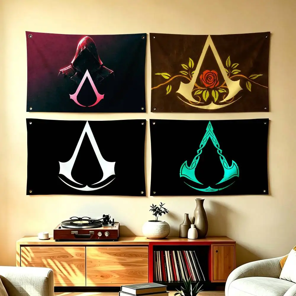 A-Assassin Creed LOGO Flags for Bedrooms Home Decor Items Outdoor Decors Garage Decoration Flaga