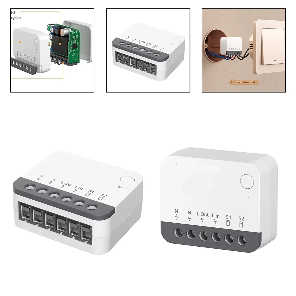 مفتاح أتمتة المنزل ZBMINIR2 مفتاح ذكي 120 فولت جهد التشغيل تصميم مدمج لسهولة التركيب لـ ZigBee Hub
