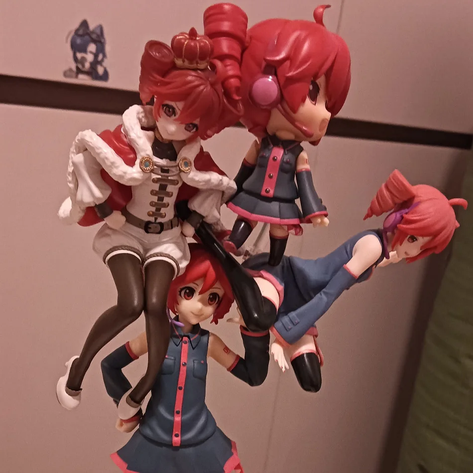 4 Kinds Kasane Teto Twin-Tail Anime Girl Figure PVC Collectible Dolls with Two Poses, Cute Character Statues for Desktop Deco