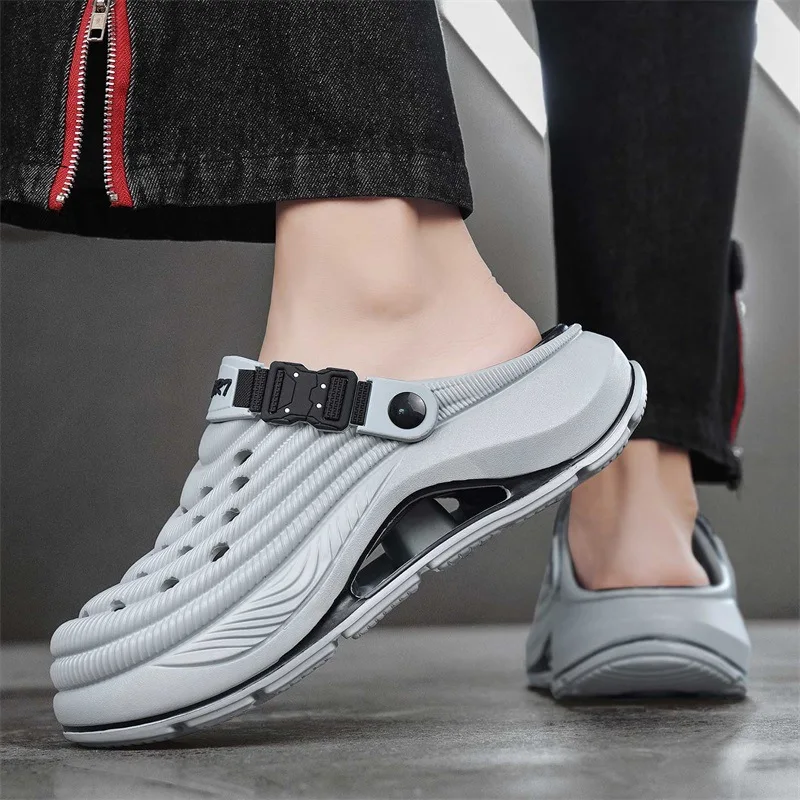 

Summer New Style Men's Women's Beach Baotou Anti Slip Leisure Slippers Thick Soled Hole Shoes Men's Outdoor Sandals