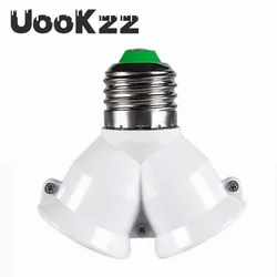 UooKzz Screw E27 LED Base Light Lamp Bulb Socket E27 to 2-E27 Splitter Adapter Lamp Holder E27 Socket Bulb Holder