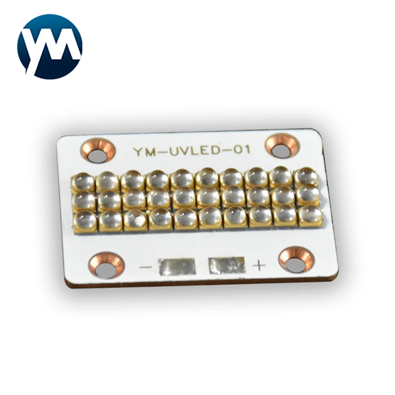 90W PCB 365nm 385nm 395nm 405nm wysokiej mocy UV modułu LED kwarc obiektyw koralik świetlny specjalne utwardzania do 3D drukarki