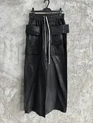 Owen Seak Men Oil wax Denim Jeans Classic Gothic Men's Coated Casual High Street Straight Hip Hop Women Solid Jeans Loose Pants
