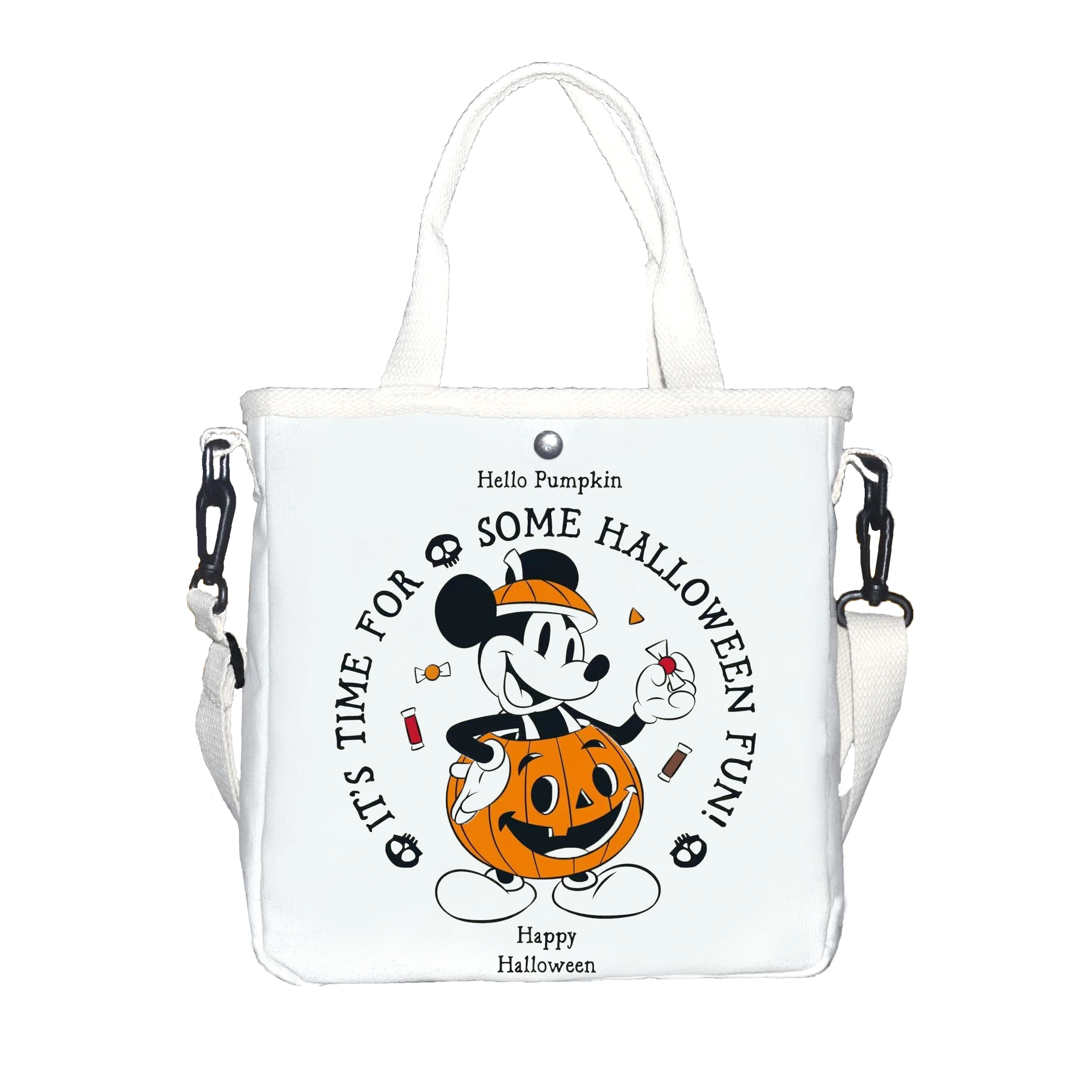 

1pc pumpkin Mickey print shoulder bag, Halloween candy bag, suitable for casual commuting daily use