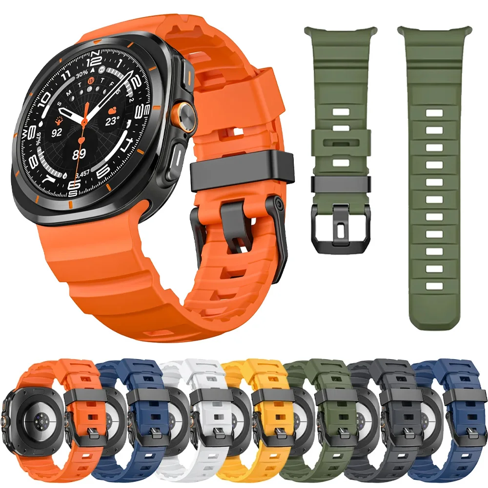 Trail Silikonarmband für Samsung Galaxy Watch Ultra/Ultra 2025 47mm, verstellbares Uhrenarmband für Galaxy Watch 8 Ultra 47mm Zubehör