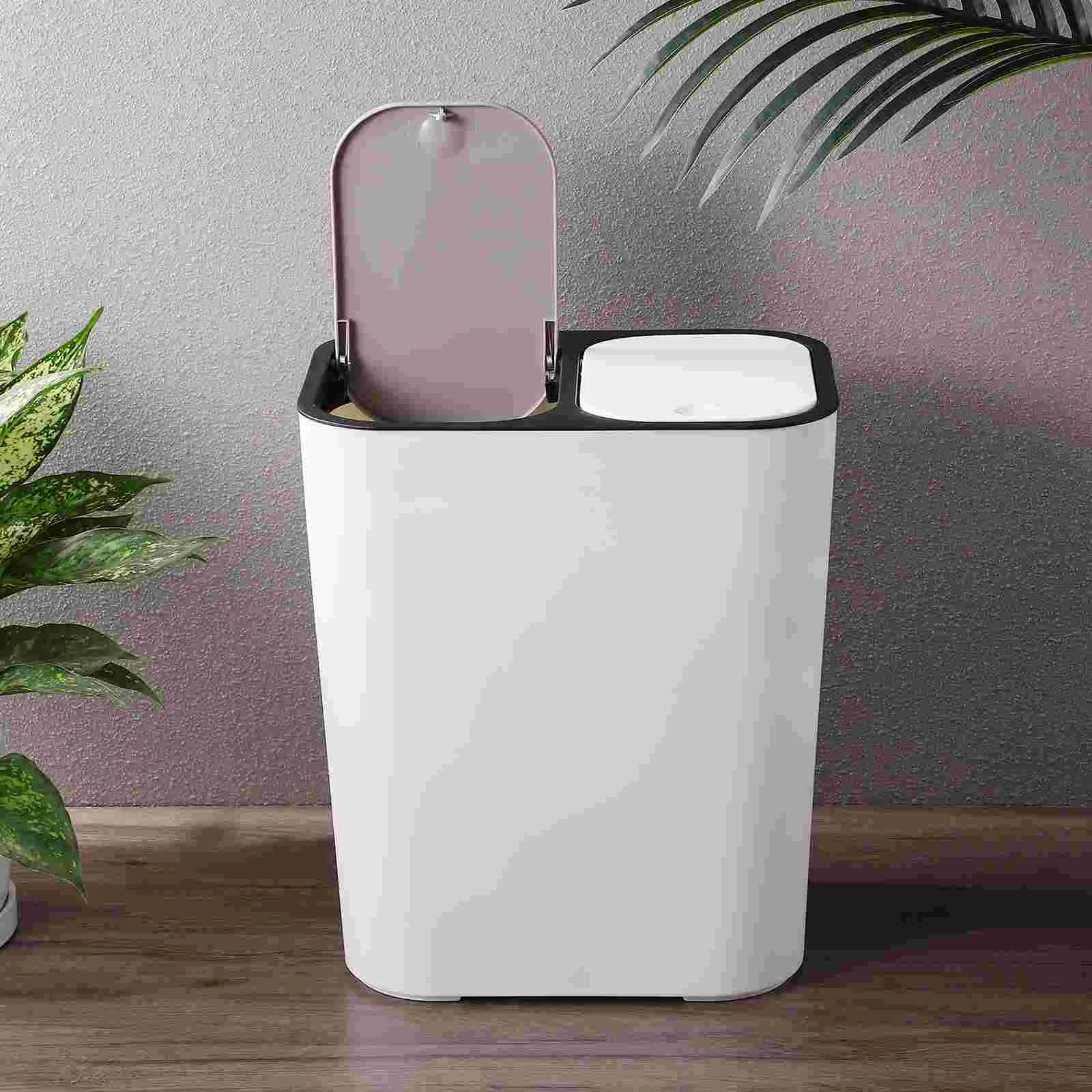 Household Classified Trash Can Dry and Wet Separation Kitchen Garbage Basket with Lid (15l ) 9x8 Car Bin