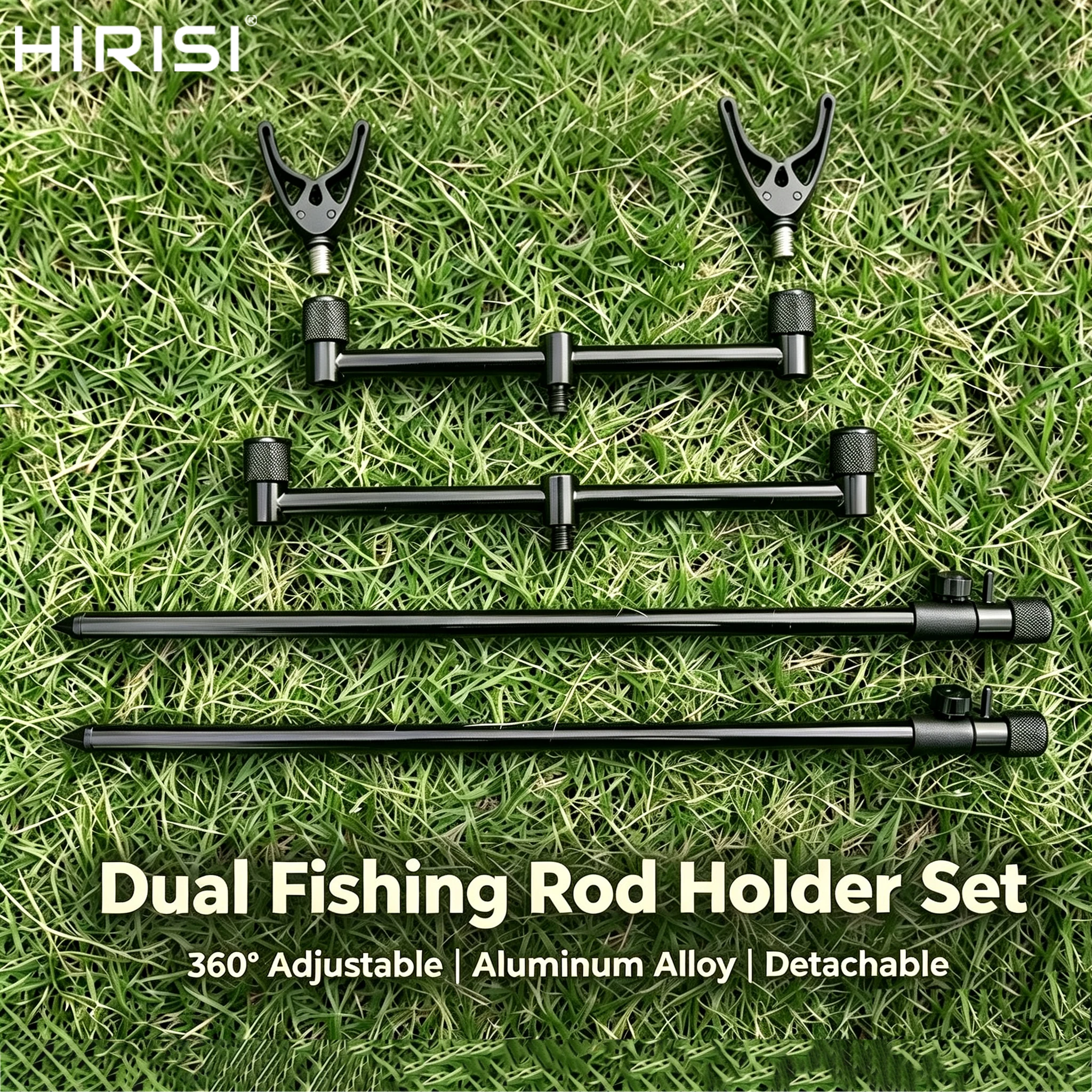 Adjustable Carp Fishing Rod Pod 3-Rod Aluminium Tripod Stand for Bank Fishing, Foldable Portable Carp Rod Rest Holder