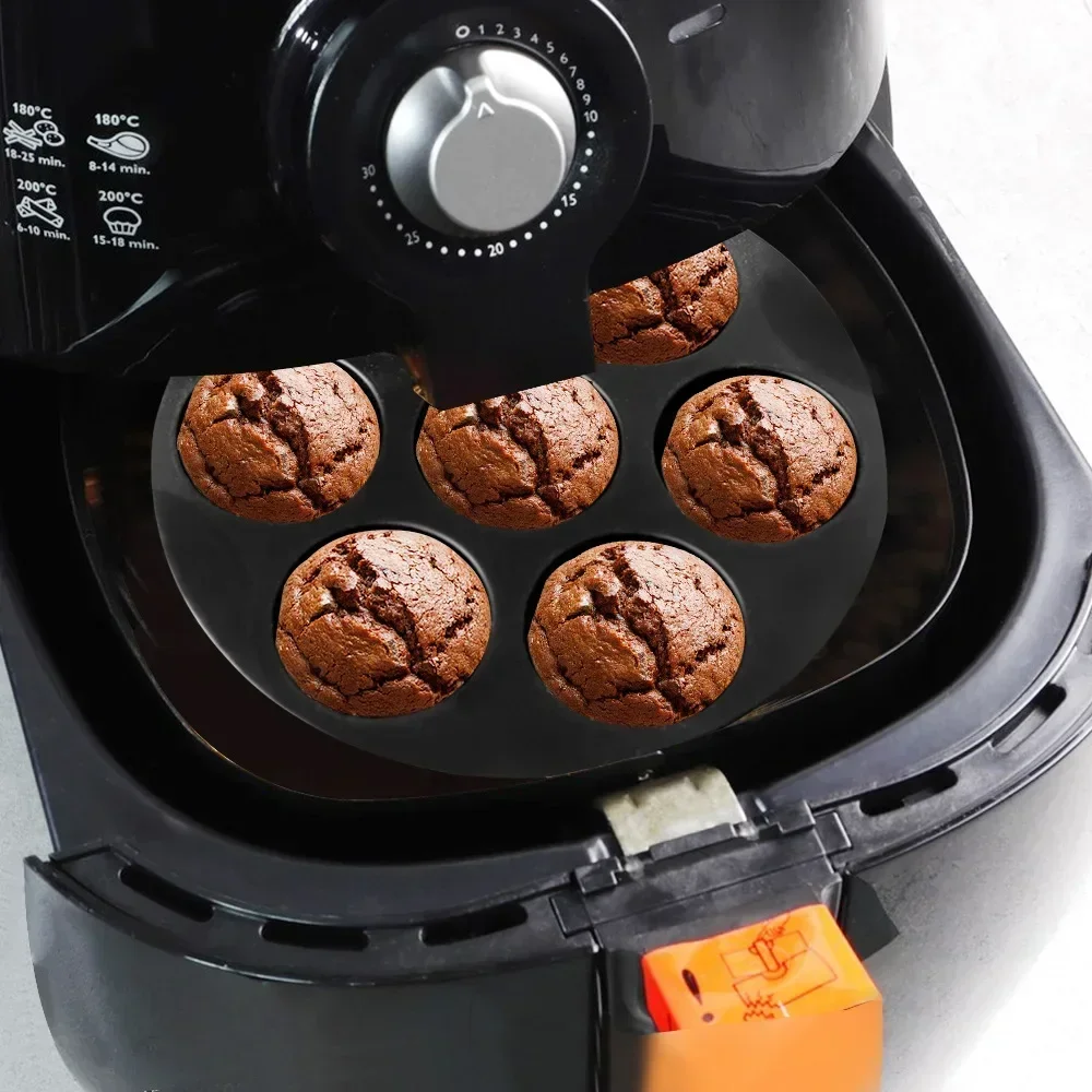 Air Fryer Accessories Silicone 7-hole Cake Mold Air Fryer Baking Mold High Temperature Resistant Baking Tool