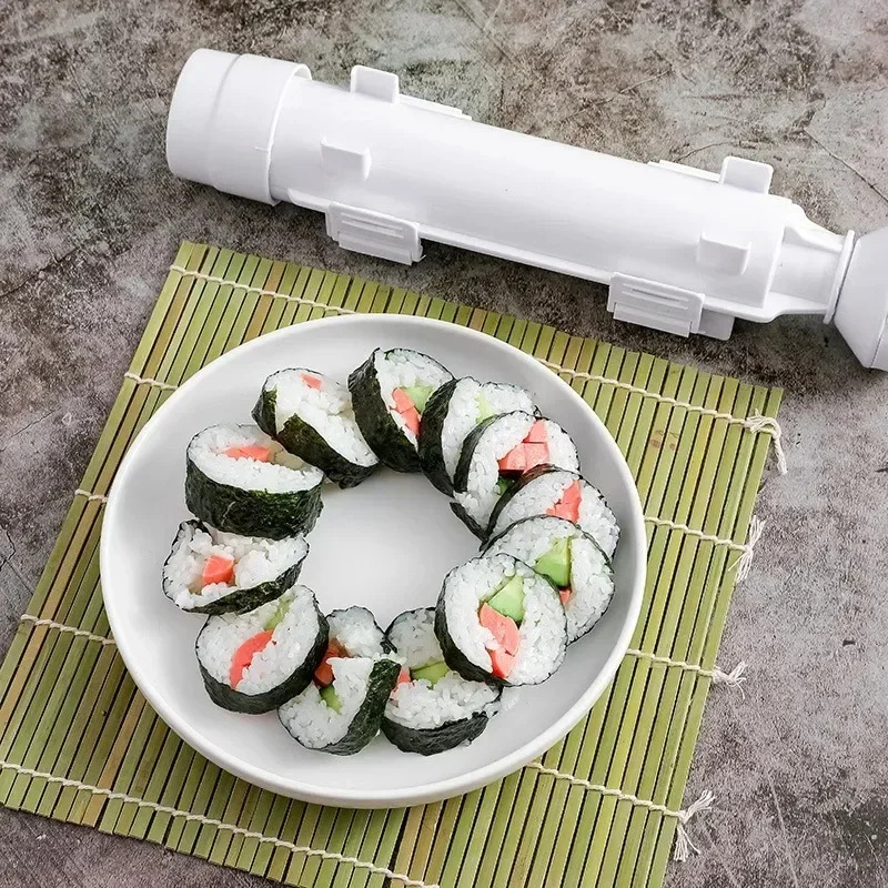 DIY Cylinder Sushi Making Machine Quick Sushi Bazooka Japanese Rolled Rice Meat Mold Rice Ball Mold  Kitchen Bento Accessories