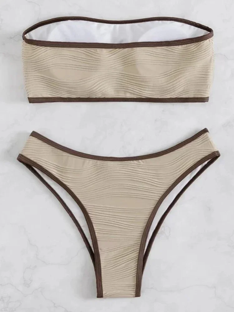 Maillot de bain deux pièces pour femmes, bikini sexy, couleur unie, string, ensemble deux pièces, pour la plage, nouvelle collection 2023