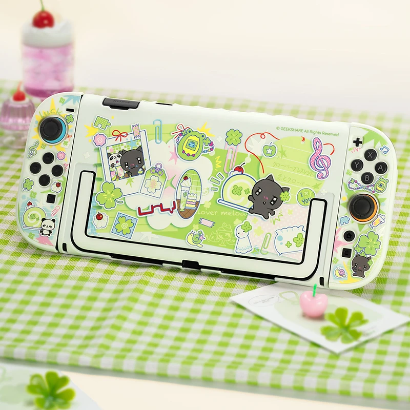 

Kawaii Cartoon Dockable Case for Switch 2, Detachable Protective Shell Compatible with Switch 2, Spring Color Design for NS2