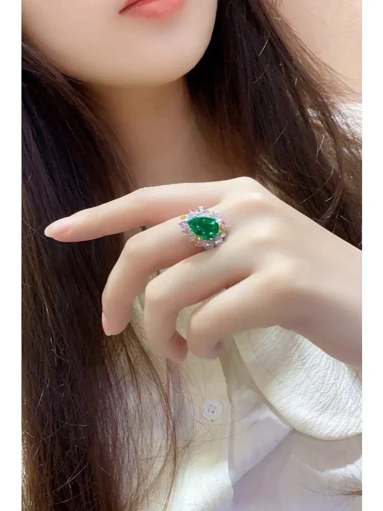 Pirmiana Classic S925 Silver 2.86ct Lab Grown Emerald Engagement ring