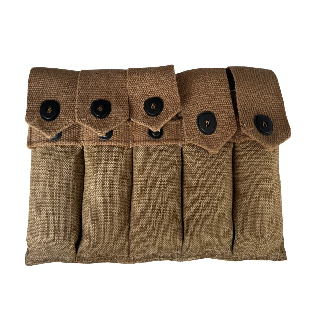 WW2 Retro Thompson 5 Cell Magazine Pouch Hard Purse Molle Bag US Ammo Waist Belt Canvas Pocket Military Equipment WWII